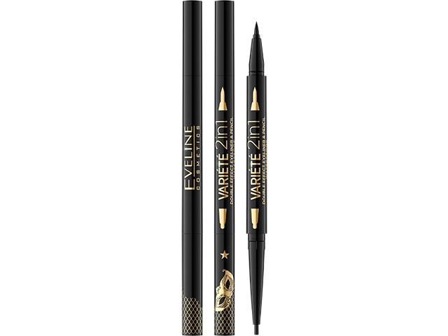 EVELINE COSMETICS VARIETE Eyeliner i kredka do oczu 2w1 interakcje ulotka eyeliner - 1 szt.