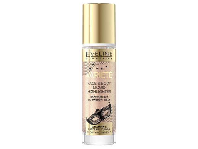 EVELINE COSMETICS VARIETE LIQUID HIGHLIGHTER Płynny Rozświetlacz NR01 CHAMPAGNE GOLD interakcje ulotka płyn - 30 ml