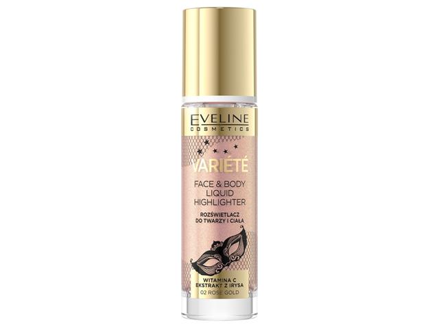 EVELINE COSMETICS VARIETE LIQUID HIGHLIGHTER Płynny Rozświetlacz NR02 ROSE GOLD interakcje ulotka płyn - 30 ml