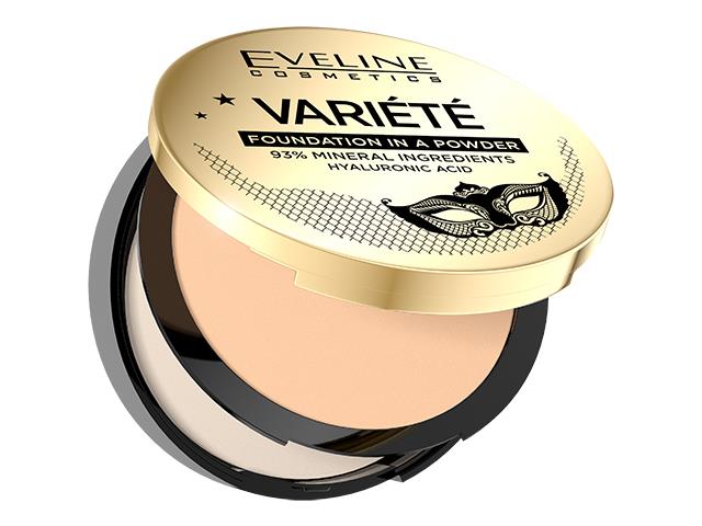 EVELINE COSMETICS VARIETE Mineralny Podkład w pudrze nr 02 Natural interakcje ulotka podkład - 8 g