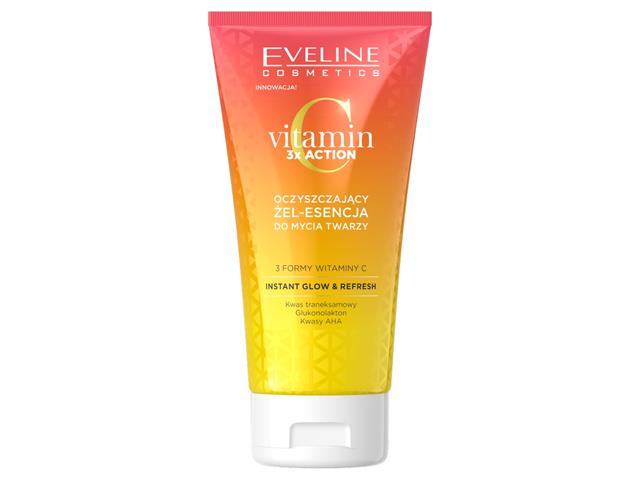 EVELINE COSMETICS VITAMIN C 3X ACTION Oczyszczający Żel-esencja do mycia twarzy interakcje ulotka żel  150 ml