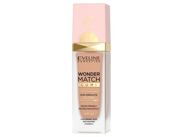 EVELINE COSMETICS WONDER MATCH LUMI Luksusowy Podkład rozśw.z Niacynam.i Wit.C nr 25 sand beige warm interakcje ulotka podkład do twarzy  30 ml