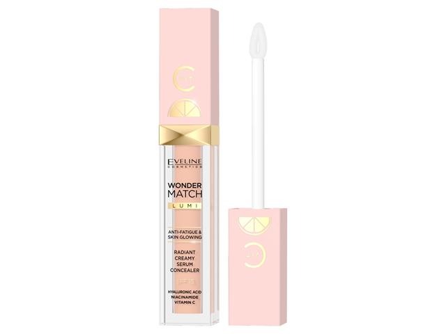 EVELINE COSMETICS WONDER MATCH LUMI Rozświet.Korektor-serum z Witaminą C SPF15 nr 10 vanilla warm interakcje ulotka korektor - 6,8 ml