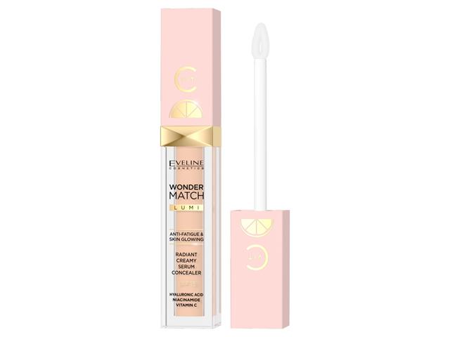EVELINE COSMETICS WONDER MATCH LUMI Rozświet.Korektor-serum z Witaminą C SPF15 nr 15 natural neutral interakcje ulotka korektor - 6,8 ml
