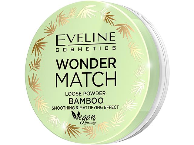 EVELINE COSMETICS WONDER MATCH Sypki Puder bambusowy wygładzająco matujący interakcje ulotka puder - 6 g