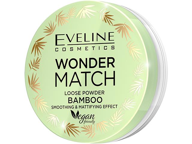 EVELINE COSMETICS WONDER MATCH Sypki Puder bambusowy wygładzająco matujący interakcje ulotka puder  6 g