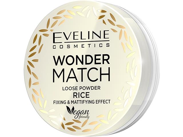 EVELINE COSMETICS WONDER MATCH Sypki Puder ryżowy matujaco utrwalający interakcje ulotka puder - 6 g