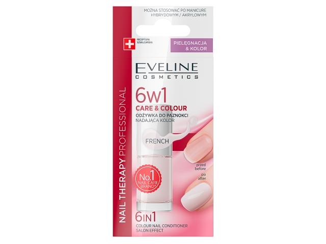 EVELINE NAIL THERAPY PROFESSIONAL CARE & COLOR Skoncentrowana Odżywka do paznokci 6w1 French interakcje ulotka odżywka do paznokci  5 ml