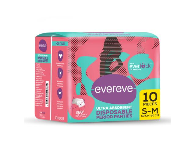 Evereve Majtki chłonne menustruacyjne dla kobiet S-M (52-90 cm) interakcje ulotka majtki chłonne - 10 szt.