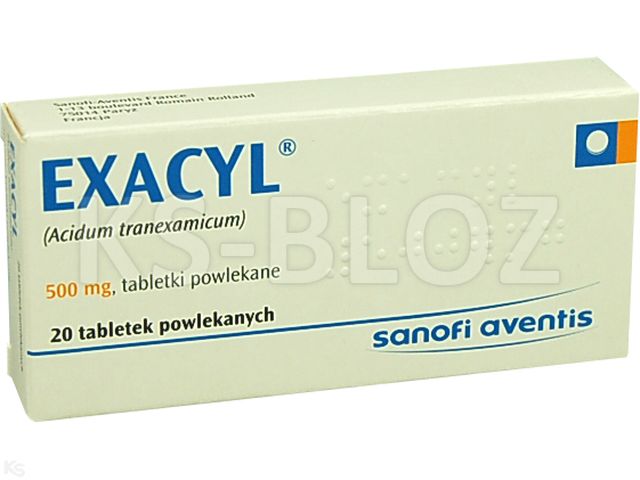 Exacyl interakcje ulotka tabletki powlekane 500 mg 20 tabl. | (2 blist. po 10 tabl.)