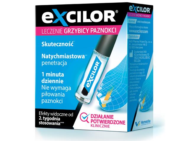 Excilor Płyn do paznokci leczenie grzybicy interakcje ulotka płyn  3,3 ml