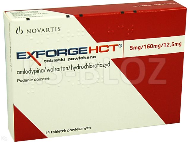 Exforge HCT interakcje ulotka tabletki powlekane 5mg+0,16g+0,0125g 14 tabl.