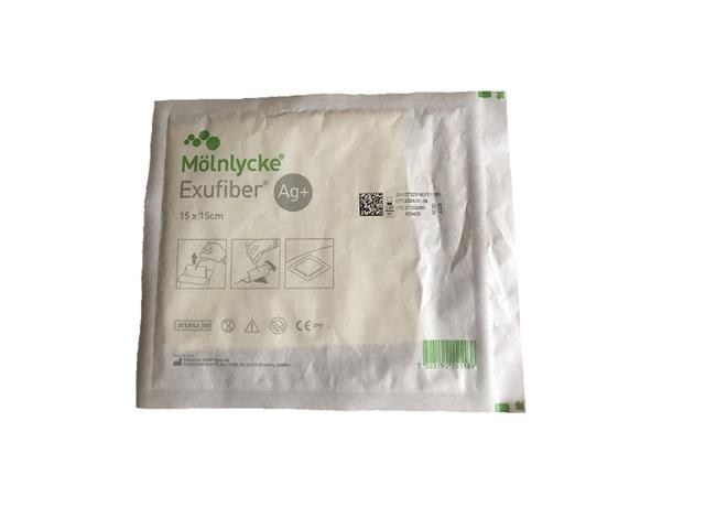 Exufiber Ag+ Opatrunek z włókien nasączony żelem ze srebrem 15 x 15 cm interakcje ulotka opatrunek - 1 szt.