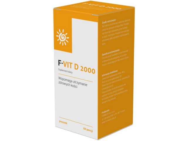 F-Vit D 2000 interakcje ulotka proszek  60 daw.