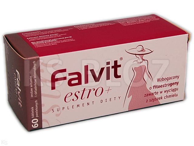 Falvit Estro+ interakcje ulotka tabletki powlekane  60 tabl.