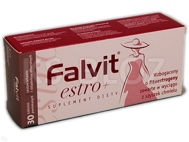 Falvit Estro+ interakcje ulotka tabletki powlekane - 30 tabl.