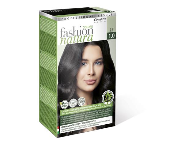 FASHION NATURA Farba do włosów Krem+Utrwalacz+Kuracja 1,0 czarny interakcje ulotka farba do włosów  50 ml | + 50 ml + 15 ml