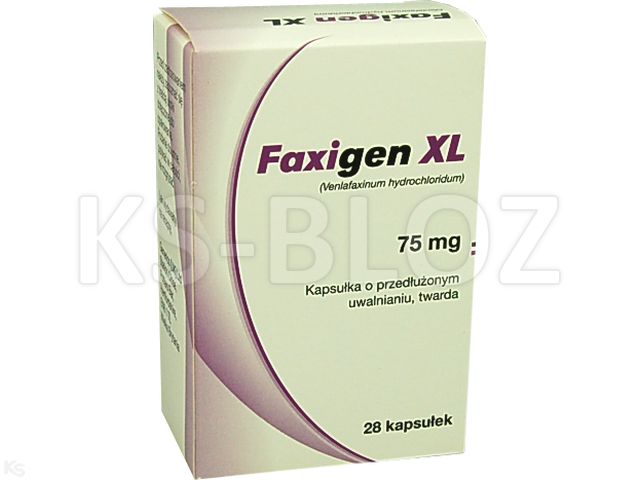 Faxigen XL 75 mg interakcje ulotka kapsułki o przedłużonym uwalnianiu twarde 75 mg 