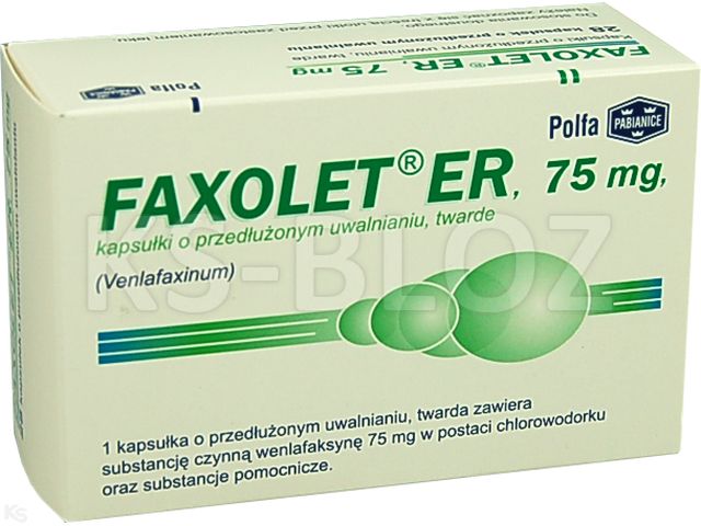 Faxolet ER interakcje ulotka kapsułki o przedłużonym uwalnianiu twarde 75 mg 