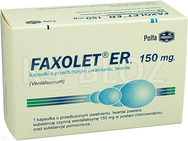 Faxolet ER interakcje ulotka kapsułki o przedłużonym uwalnianiu twarde 150 mg 