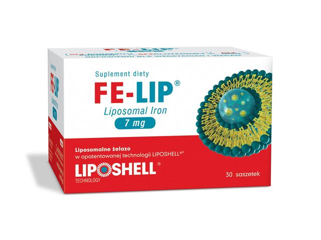 FE-LIP Liposomal Iron 7 mg interakcje ulotka żel doustny  30 sasz. po 5 g