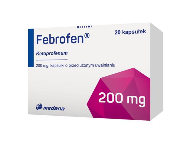 Febrofen interakcje ulotka kapsułki o przedłużonym uwalnianiu 200 mg 20 kaps. | (2 blist. po 10 kaps.)