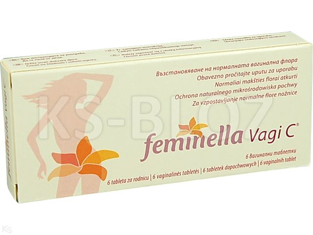 Feminella Vagi C interakcje ulotka tabletki dopochwowe 250 mg 6 tabl.