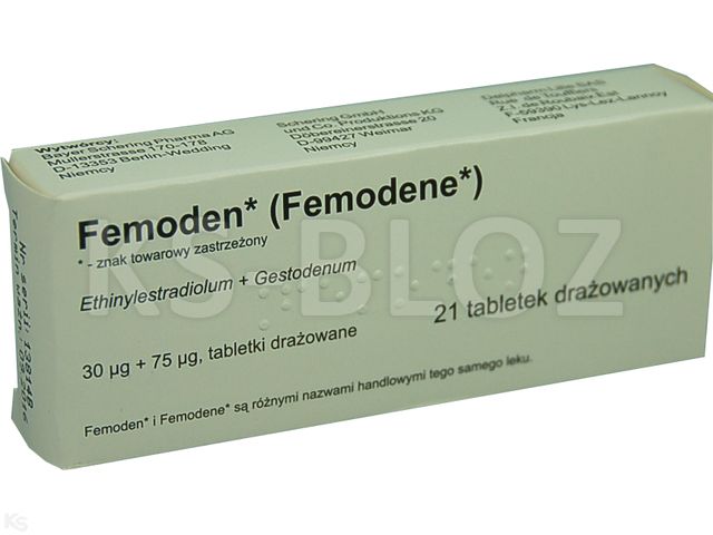 Femoden interakcje ulotka tabletki powlekane 30mcg+75mcg 21 tabl.