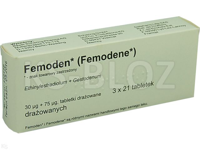 Femoden interakcje ulotka tabletki powlekane 30mcg+75mcg 63 tabl.