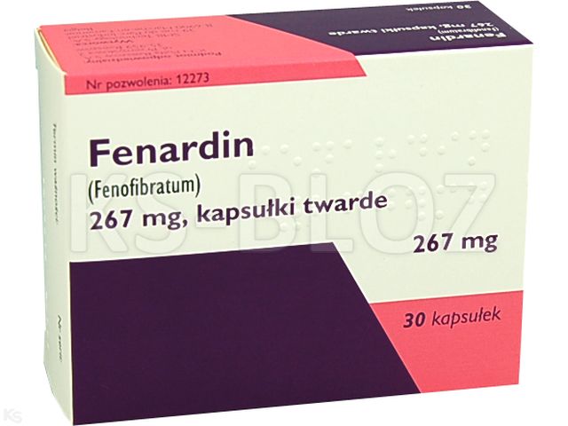 Fenardin interakcje ulotka kapsułki twarde 267 mg 30 kaps. | (3 blist. po 10 kaps.)