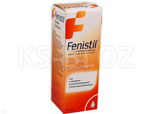 Fenistil interakcje ulotka krople doustne, roztwór 1 mg/ml 20 ml | butelka