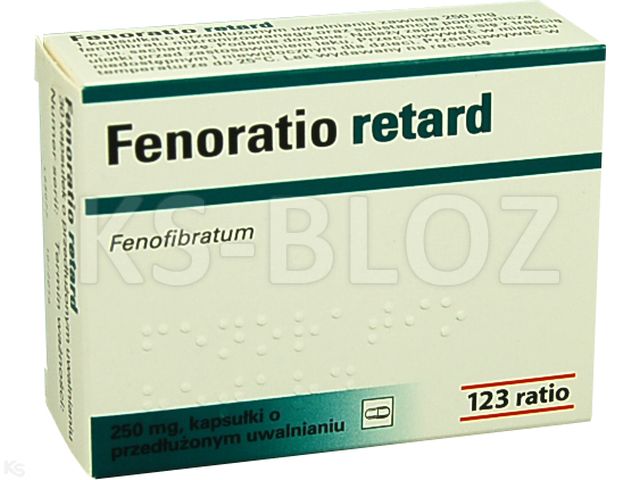Fenoratio Retard interakcje ulotka kapsułki o przedłużonym uwalnianiu 250 mg 30 kaps. | (3 blist. po 10 kaps.)