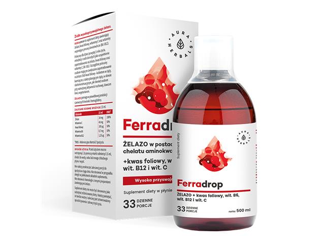 Ferradrop Żelazo W Płynie + Kwas Foliowy interakcje ulotka płyn - 500 ml