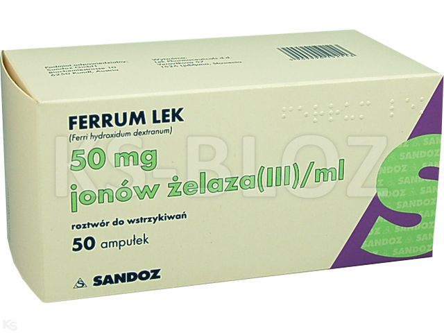 Ferrum-Lek interakcje ulotka roztwór do wstrzykiwań 100 mg Fe (III)/2ml 50 amp. po 2 ml