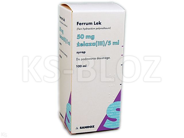 Ferrum Lek interakcje ulotka syrop 50 mg Fe (III)/5ml 