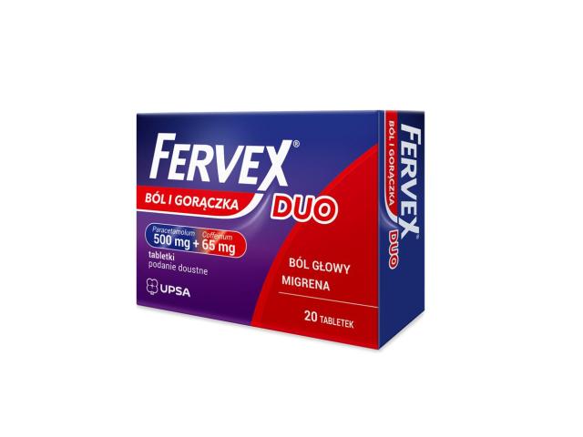 Fervex Ból I Gorączka Duo interakcje ulotka tabletki 500mg+65mg 20 tabl.