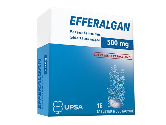 Fervex Ból I Gorączka (Efferalgan) interakcje ulotka tabletki musujące 500 mg 16 tabl.