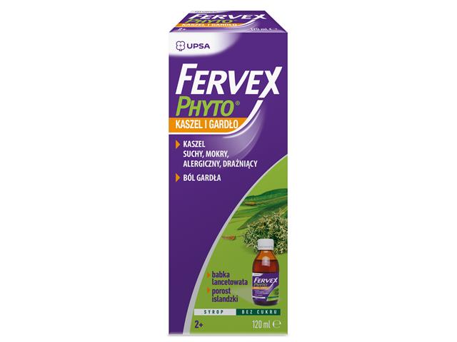 Fervex Phyto Kaszel I Gardło interakcje ulotka syrop  120 ml