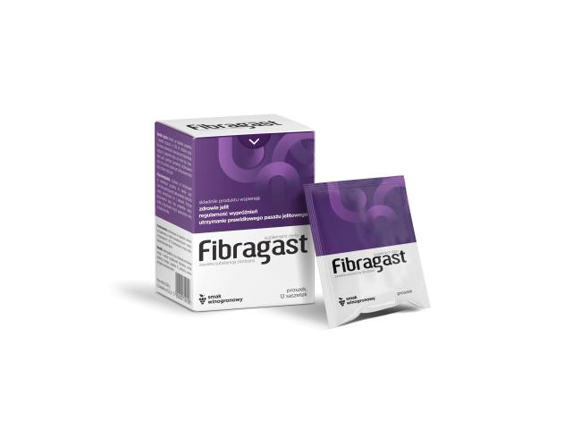 Fibragast smak winogronowy interakcje ulotka proszek do rozpuszczenia  12 sasz.