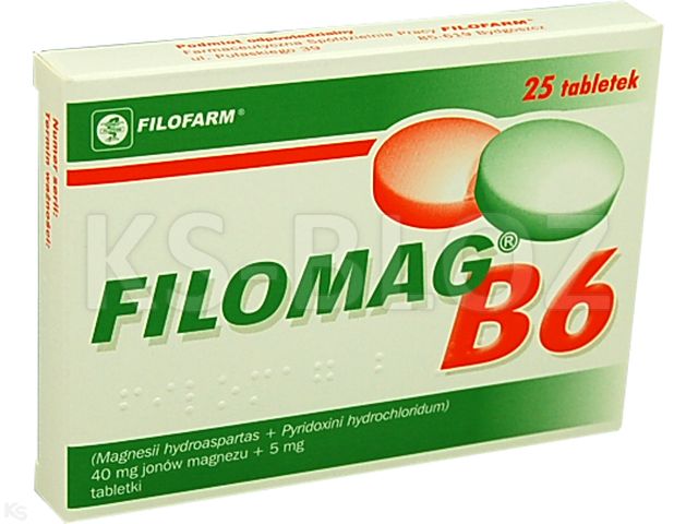 Filomag B6 interakcje ulotka tabletki 40mg+5mg 25 tabl. | blister