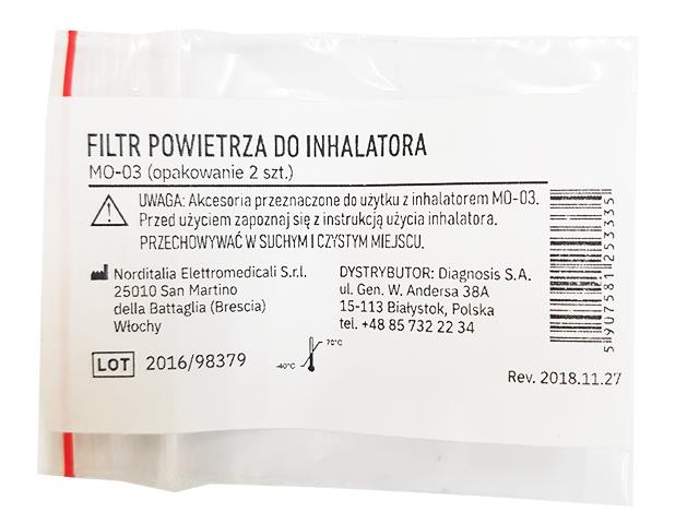 Filtr powietrza do inhalatora MO-03 interakcje ulotka filtr  2 szt.