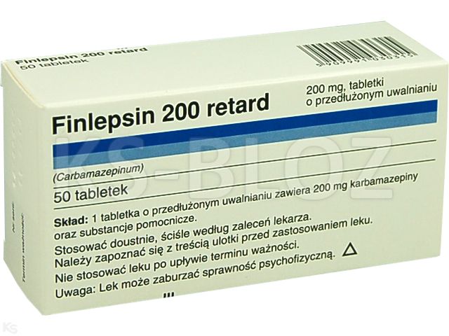 Finlepsin 200 Retard interakcje ulotka tabletki o przedłużonym uwalnianiu 200 mg 50 tabl. | 5 blist.po 10 szt.
