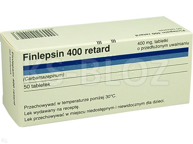 Finlepsin 400 Retard interakcje ulotka tabletki o przedłużonym uwalnianiu 400 mg 50 tabl. | 5 blist.po 10 szt.