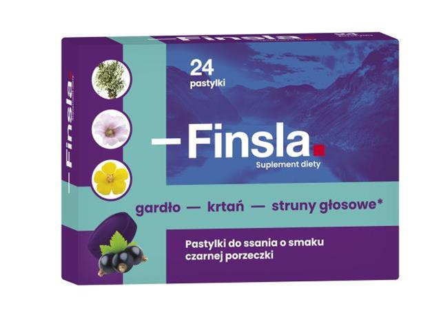 Finsla interakcje ulotka pastylki do ssania  24 pastyl.