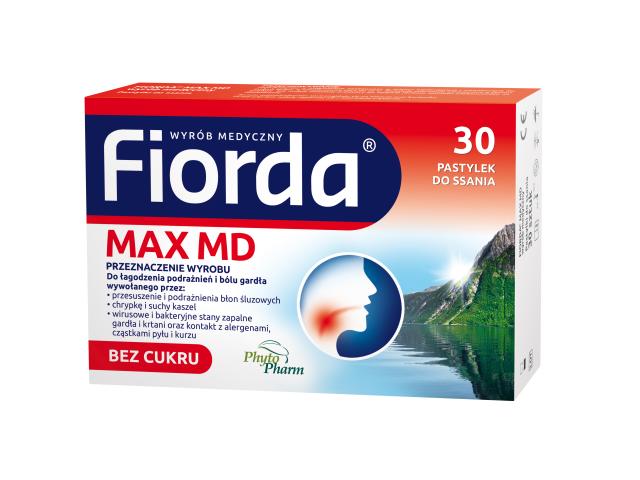 Fiorda Max Md interakcje ulotka pastylki do ssania  30 pastyl. | 2x15