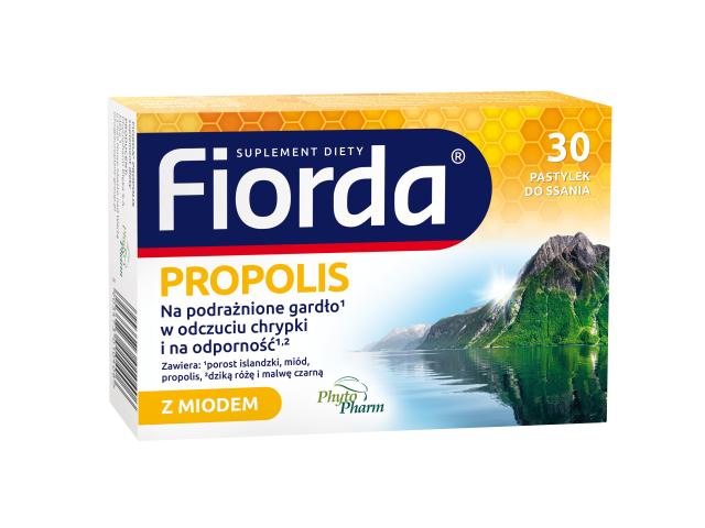 Fiorda Propolis interakcje ulotka pastylki do ssania - 30 pastyl.