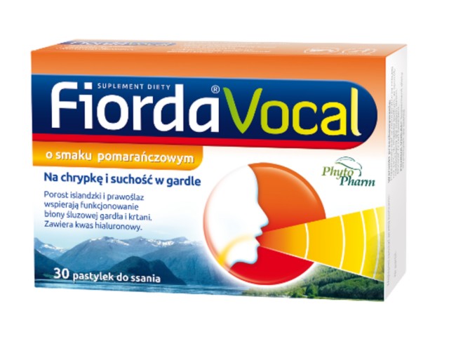 Fiorda Vocal o smaku pomarańczowym interakcje ulotka pastylki do ssania  30 pastyl. (2 blist. po 15 pastyl.)