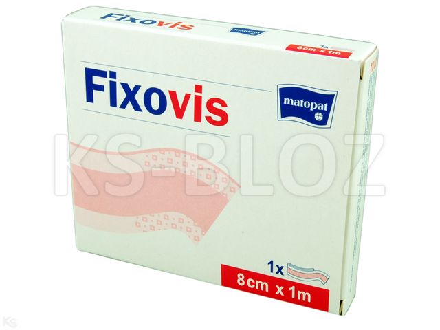 Fixovis Plaster z opatrunkiem tkaninowy 8 cm x 1 m interakcje ulotka plaster  1 szt.