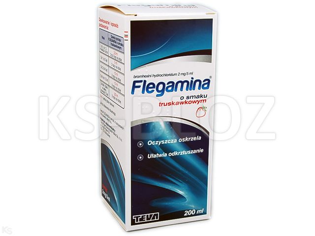 Flegamina Junior o sm. truskawkowym (Flegamina o smaku truskawkowym) interakcje ulotka syrop 2 mg/5ml 200 ml