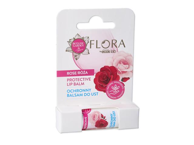 Flora By Ecos Lab Róża Balsam do ust ochronny interakcje ulotka pomadka do ust  3,8 g